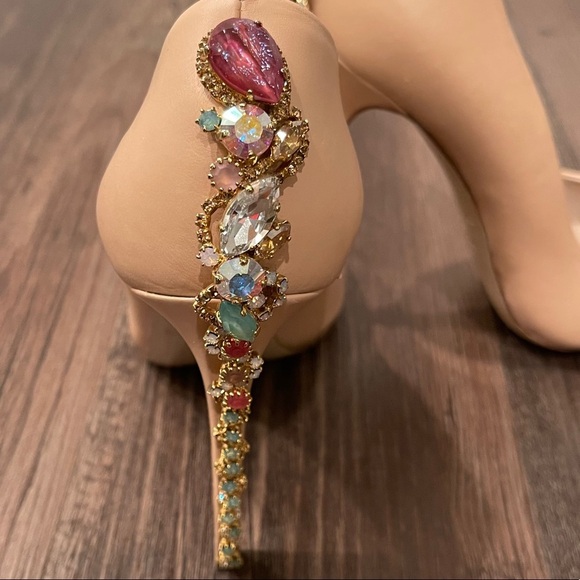 LeSilla SHOES. Décolleté w Jewel on the heel. Leather. MADE IN ITALY. 7 or 37IT - Picture 7 of 16